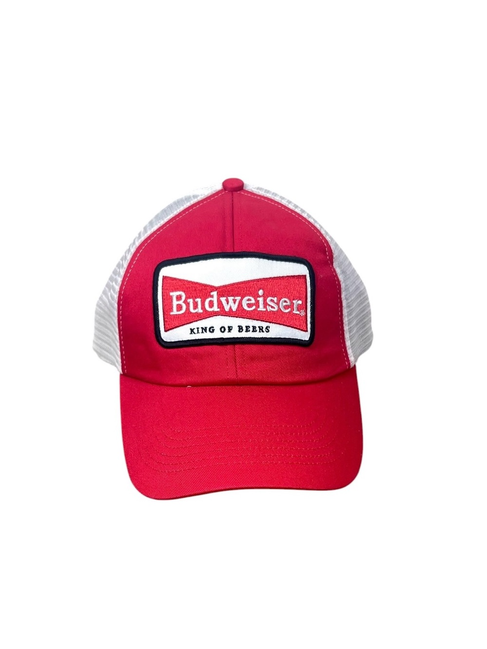 Budweiser Red and White Mesh Snapback Cap